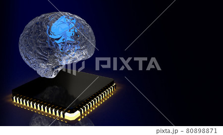 brain and ic for ai or technology concept 3d rendering brain and ic for ai or technology concept 3d rendering 80898871