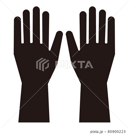 シンプルなゴム手袋のアイコン/白背景 シンプルなゴム手袋のアイコン/白背景 80900223