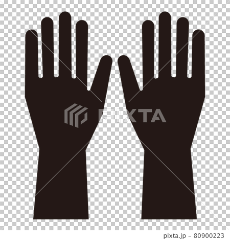 簡單的橡膠手套圖標/白色背景 簡單的橡膠手套圖標/白色背景 80900223