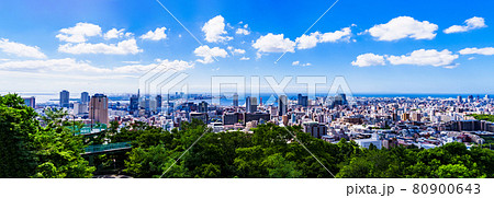 神戸市　俯瞰　パノラマ　【 夏 の 都市風景 】 80900643