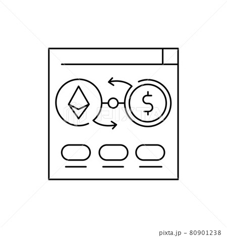 Exchange cryptocurrency sign olor line icon. Pictogram for web page, mobile app, promo. 80901238