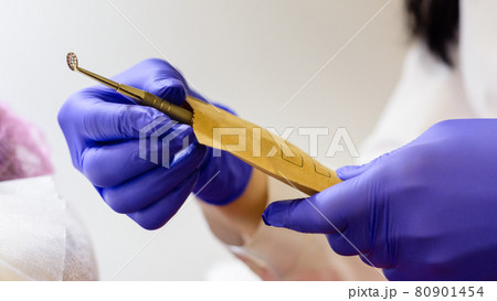 Sterile beautician tools, safety and care, photo close up. 80901454