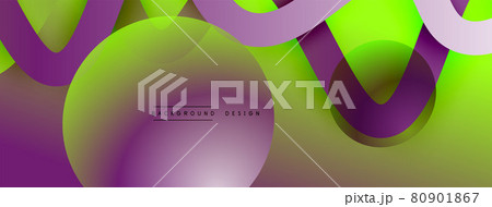 Abstract gradient background with wave line with shadow effect. Geometric composition. 3D shadow effects and fluid gradients 80901867