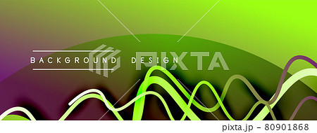 Abstract gradient background with wave line with shadow effect. Geometric composition. 3D shadow effects and fluid gradients 80901868