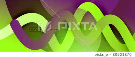 Abstract gradient background with wave line with shadow effect. Geometric composition. 3D shadow effects and fluid gradients 80901870
