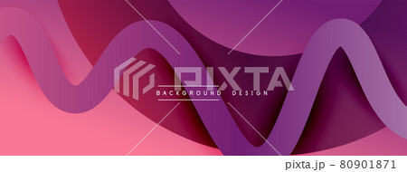 Abstract gradient background with wave line with shadow effect. Geometric composition. 3D shadow effects and fluid gradients 80901871