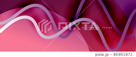 Abstract gradient background with wave line with shadow effect. Geometric composition. 3D shadow effects and fluid gradients 80901872
