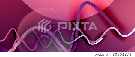 Abstract gradient background with wave line with shadow effect. Geometric composition. 3D shadow effects and fluid gradients 80901873