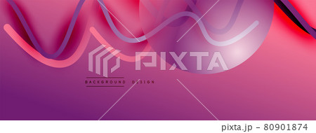 Abstract gradient background with wave line with shadow effect. Geometric composition. 3D shadow effects and fluid gradients 80901874