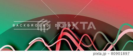 Abstract gradient background with wave line with shadow effect. Geometric composition. 3D shadow effects and fluid gradients 80901897