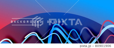 Abstract gradient background with wave line with shadow effect. Geometric composition. 3D shadow effects and fluid gradients Abstract gradient background with wave line with shadow effect. Geometric composition. 3D shadow effects and fluid gradients 80901906
