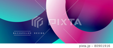 Abstract overlapping lines and circles geometric background with gradient colors 80901916