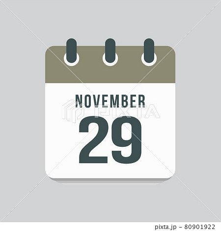 Icon day date 29 November, template calendar page Icon day date 29 November, template calendar page 80901922