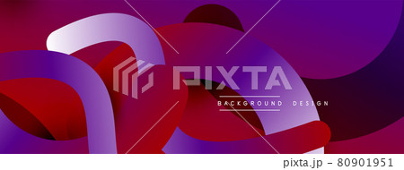 Abstract overlapping lines and circles geometric background with gradient colors 80901951