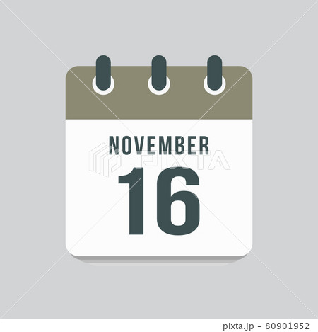 Icon day date 16 November, template calendar page 80901952