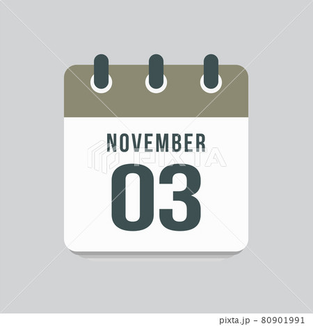 Icon day date 3 November, template calendar page 80901991