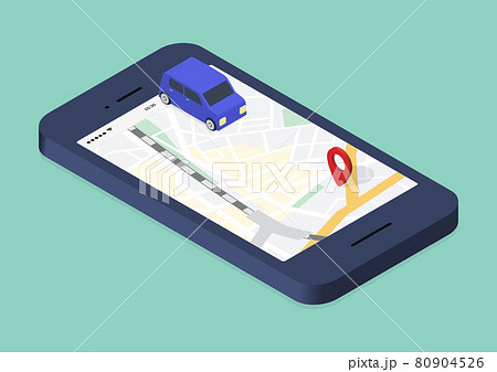 カーナビアプリのイラスト素材 カーナビアプリのイラスト素材 80904526