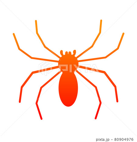 蜘蛛のシルエット 赤 のイラスト素材