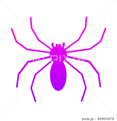 蜘蛛のシルエット 紫 のイラスト素材