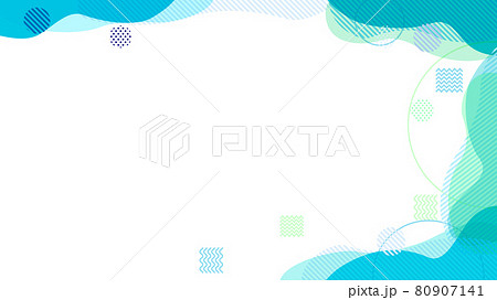 青色の抽象幾何学曲線のフレーム背景 青色の抽象幾何学曲線のフレーム背景 80907141