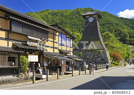 辰鼓楼と出石城下町の街並み（兵庫県豊岡市出石町） 80908652