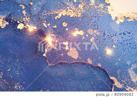 Light blue and gold abstract marble texture background 80909082