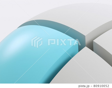 Abstract sliced spherical object fragment, 3 d 80910052