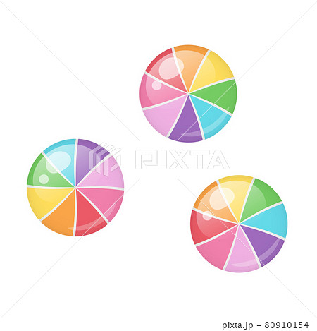 虹色の飴のイラスト_風車飴 80910154