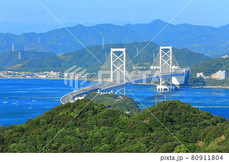 淡路島から見た鳴門海峡と大鳴門橋 80911804