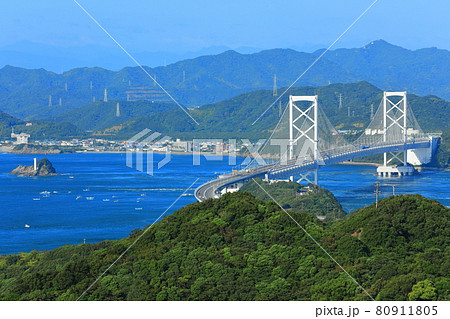 淡路島から見た鳴門海峡と大鳴門橋 淡路島から見た鳴門海峡と大鳴門橋 80911805