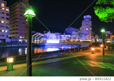 【徳島県】新町川・製紙水際公園の夜景(新町橋) 【徳島県】新町川・製紙水際公園の夜景(新町橋) 80911822