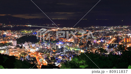 【徳島県】眉山から見た徳島市街の夜景 80911837