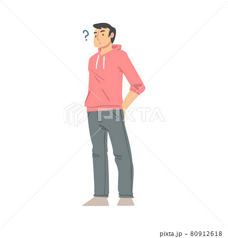 Thoughtful Man Character and Question Mark Thinking Over the Matter Vector Illustration Thoughtful Man Character and Question Mark Thinking Over the Matter Vector Illustration 80912618