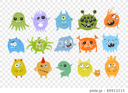 Set of cartoon doodle germs, viruses and bacterias monsters 80913215
