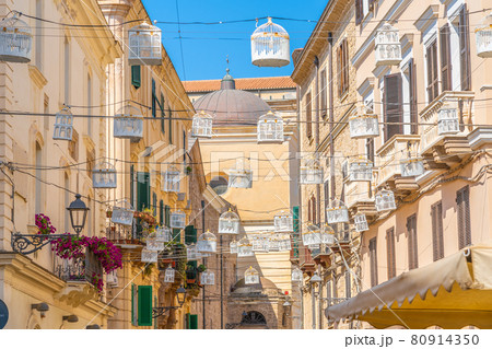 Beautiful view of a way in Alghero, Italy 80914350