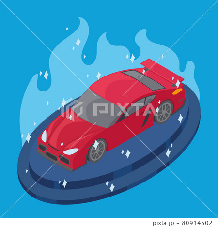 Isolated isometric 3d red racing car 80914502
