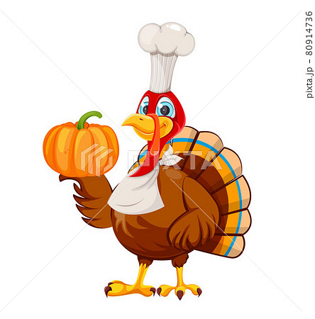 Happy Thanksgiving. Cartoon character turkey bird Happy Thanksgiving. Cartoon character turkey bird 80914736