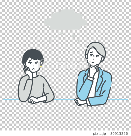 Illustration material of business person who is worried during a meeting Illustration material of business person who is worried during a meeting 80915226