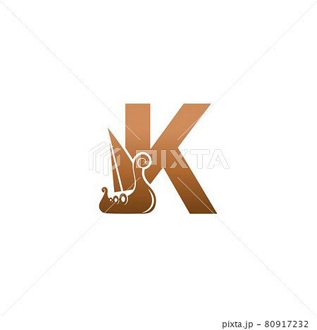Letter K with logo icon viking sailboat design template 80917232