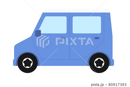 シンプルな青い軽自動車 80917363