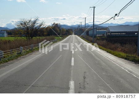北海道 十勝の道路 北海道 十勝の道路 80918757