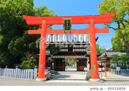 【愛媛県】快晴下の椿神社の大鳥居 【愛媛県】快晴下の椿神社の大鳥居 80918806