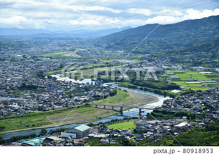 高野山町石道(展望台から紀ノ川を望む)【和歌山県九度山町】 80918953