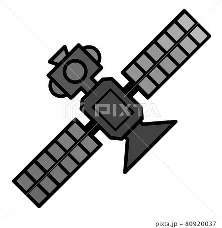 宇宙空間にある人工衛星のシンプルなイラスト 80920037