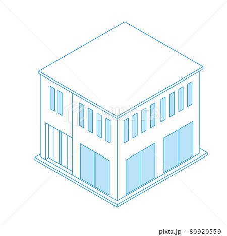 一戸建て住宅マイホームのイラスト二階建て アイソメトリックス立体イラストのイラスト素材 一戸建て住宅マイホームのイラスト二階建て アイソメトリックス立体イラストのイラスト素材