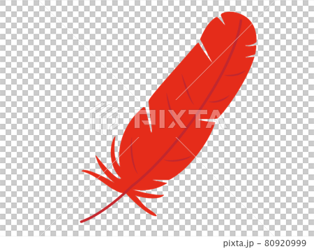 赤い羽根のイラスト 80920999