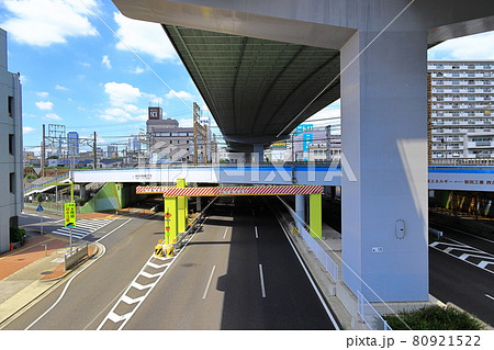 名古屋市中川区　尾頭橋三丁目歩道橋からの風景 80921522