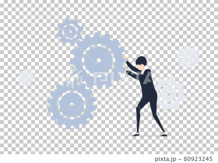 Illustration material of office workers who do not want to be the gear of the organization 80923245