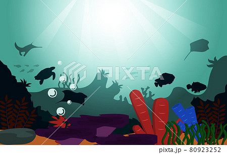 Wildlife Fish Sea Animals Coral Ocean Underwater Aquatic Illustration Wildlife Fish Sea Animals Coral Ocean Underwater Aquatic Illustration 80923252