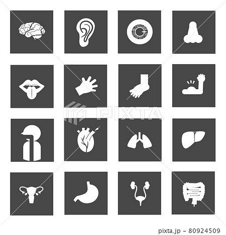 Human body built-in pictogram BLACKsquareframe 80924509